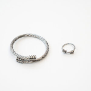 Bracelet & bague en argent pour homme 